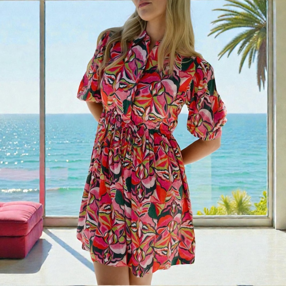 BRITON COURT Eva Mini Cinched
Waist Dress Size Large